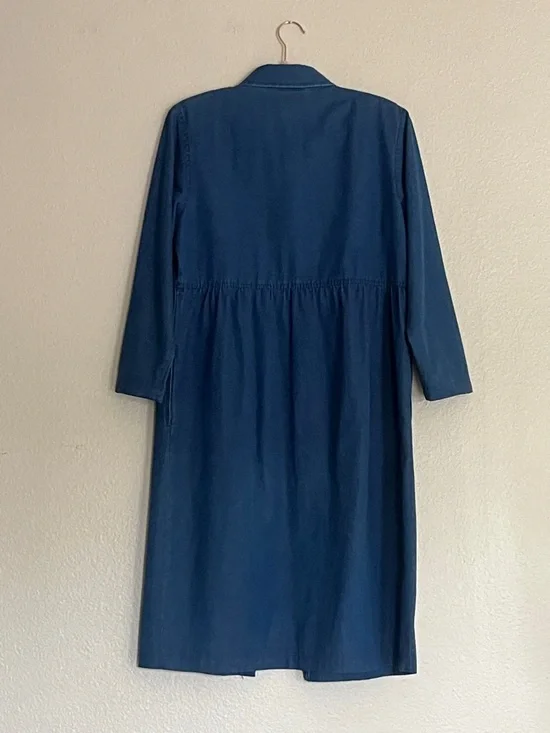 Talbots Denim Button Front Dress, Vintage, Size 10, 100% Cotton - Picture 2 of 5